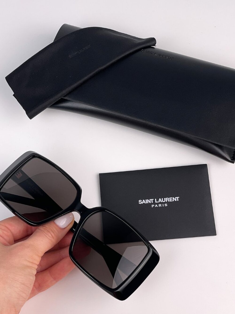 SAINT LAURENT SL451 001 BLACK OVERSIZED SQUARE SUNGLASSES